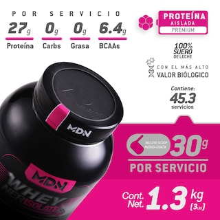 Foto 4 | Foto 4 | Proteina Wheyner Isolate Platano MDN Proteína Sin Carbohidratos Y Grasa 100% Pura