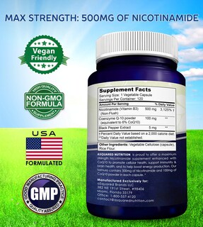 Foto 7 | Foto 7 | Suplemento De Nicotinamida De Squared Nutrition Con Coq10 500 Mg - Venta Internacional.