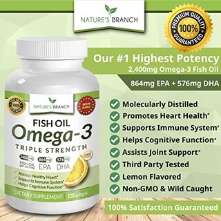 Foto 4 | Foto 4 | Suplemento de Aceite de Pescado Omega 3 Nature's Branch 2400 mg 120 Cápsulas - Venta Internacional