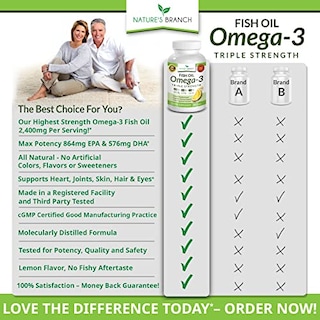 Foto 5 | Foto 5 | Suplemento de Aceite de Pescado Omega 3 Nature's Branch 2400 mg 120 Cápsulas - Venta Internacional