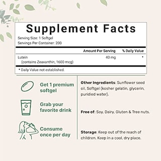 Foto 2 | Foto 2 | Suplemento De Microingredientes De Luteína 40 Mg Con Zeaxantina 200 S - Venta Internacional.
