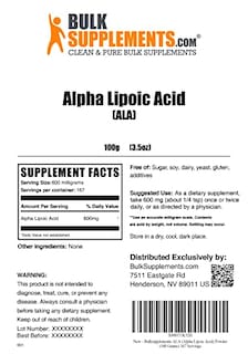 Foto 2 | Foto 2 | Suplemento Bulksupplements.com Ácido Alfa Lipoico En Polvo 100 G - Venta Internacional.