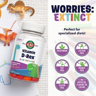 Foto 3 | Foto 3 | Gomitas de Vitamina D Kal Vitamina D-Rex para Niños 25 MCG - Venta Internacional