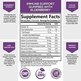 Foto 2 | Foto 2 | Gomitas Nature's Nutrition Immune Support 120 Con Saúco - Venta Internacional.