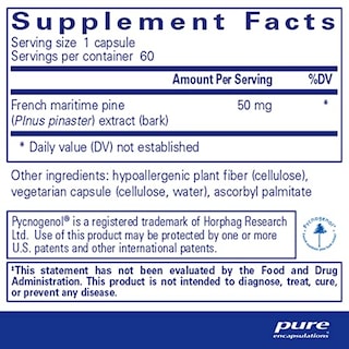 Foto 2 | Foto 2 | Suplemento Pure Encapsulations Pycnogenol 50 Mg 60 Cápsulas - Venta Internacional.