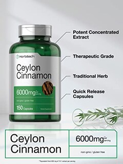 Foto 4 | Foto 4 | Suplemento Horbäach: Extracto De Canela De Ceilán, 6000 Mg, 150 Cápsulas - Venta Internacional.