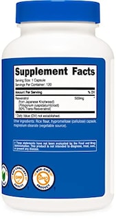 Foto 4 | Foto 4 | Suplemento Nutricost Resveratrol 500 Mg 120 Cápsulas - 50% Tr - Venta Internacional.