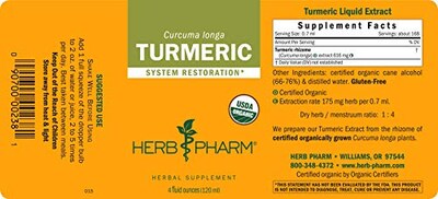 Foto 2 | Foto 2 | Extracto Líquido De Raíz De Cúrcuma Orgánica Certificada Por Herb Pharm 12 - Venta Internacional.