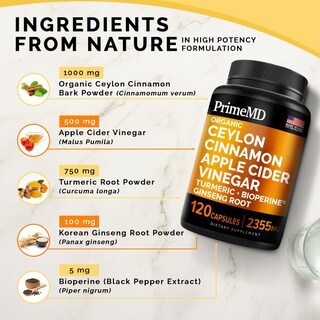 Foto 3 | Foto 3 | Suplemento Primemd, Cápsulas De Canela De Ceilán, 2355 Mg Con Vinagre - Venta Internacional.
