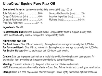 Foto 2 | Foto 2 | Suplemento De Aceite De Lino Puro Ultracruz Para Caballos De 3,78 Litros - Venta Internacional.