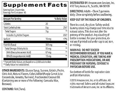 Foto 4 | Foto 4 | Suplemento De Gomitas De Aceite De Pescado Solimo 90 Unidades Con 303 Mg De Omega-3 - Venta Internacional.