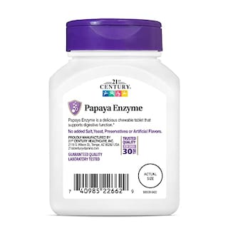 Foto 7 | Foto 7 | Tabletas Masticables 21st Century Papaya Enzyme Tropical, 100 Unidades - Venta Internacional.