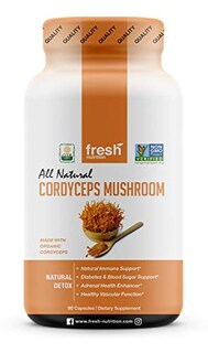 Foto 1 | Foto 1 | Suplemento De Hongos Cordyceps Orgánicos Fresh Nutrition 1500 Mg - Venta Internacional.
