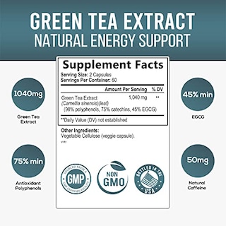 Foto 2 | Foto 2 | Suplemento De Extracto De Té Verde De Nature's Nutrition 98% Egcg 120 - Venta Internacional.