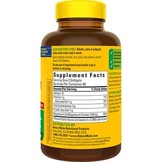 Foto 7 | Foto 7 | Suplemento De Citrato De Magnesio Nature Made 250 Mg 120 Cápsulas Blandas - Venta Internacional.