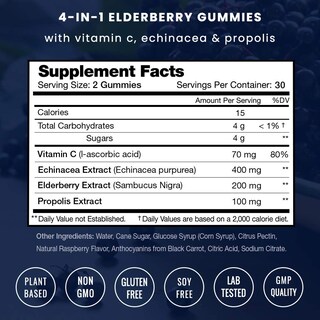 Foto 2 | Foto 2 | Complemente Las Gomitas De Saúco Nutrachamps Con Zinc Y Vitaminas  - Venta Internacional.