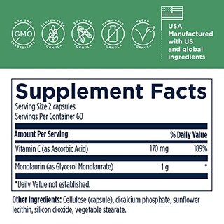 Foto 4 | Foto 4 | Diseños De Suplementos Para La Salud Monolaurin-avail 1000 Mg 120 Ca - Venta Internacional.