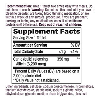 Foto 6 | Foto 6 | Suplemento Nature's Way Garlicin Cardio 350 Mg 180 Comprimidos - Venta Internacional