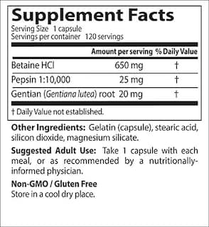 Foto 7 | Foto 7 | Suplemento Doctor's Best Betaine Hci Pepsin And Gentian Bitter 120 Cápsulas-Venta Internacional