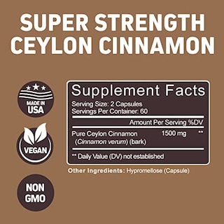 Foto 7 | Foto 7 | Suplemento Herbtonics de Canela de Ceilán 1500 mg 120 Cápsulas - Venta Internacional