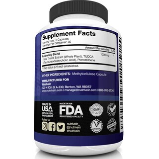 Foto 4 | Foto 4 | Suplemento de Apoyo Hepático Nutrivein Tudca+ 1000 mg 60 Cápsulas - Venta Internacional