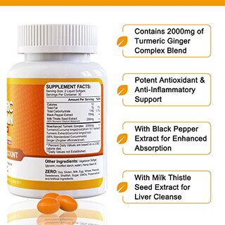 Foto 4 | Foto 4 | Suplemento Envycure Cúrcuma y Curcumina 2000 mg Cápsulas Blandas 120 Unidades - Venta Internacional