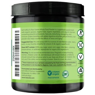 Foto 2 | Foto 2 | Superalimento En Polvo Naturelo Raw Greens, Sin Azúcar, 60 Porciones - Venta Internacional.