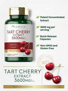 Foto 3 | Foto 3 | Suplemento Carlyle Tart, Extracto De Cereza, Cápsulas, 200 Unidades - Venta Internacional.