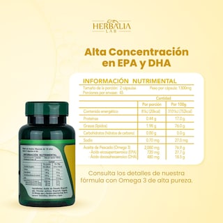 Foto 5 | Foto 5 | Omega 3 Gold de Alta Potencia EPA 180 DHA 120 de Herbalia Lab