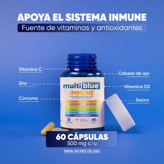 Foto 2 | Foto 2 | Suplemento MultiBlue con Vitamina C Zinc Y Cúrcuma - 60 Cápsulas