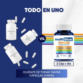 Foto 5 | Foto 5 | Suplemento MultiBlue con Vitamina C Zinc Y Cúrcuma - 60 Cápsulas