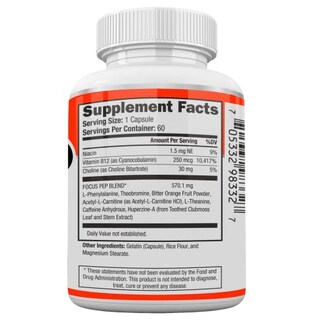 Foto 7 | Foto 7 | Suplemento Dietético Focus Pep Brain Boosting 60 Pastillas - Venta Internacional.