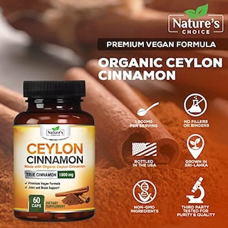 Foto 3 | Foto 3 | Suplemento De Canela De Ceilán Orgánica Nature's Choice 1800 Mg - Venta Internacional.