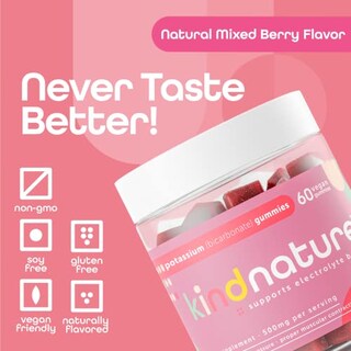 Foto 2 | Foto 2 | Gomitas Supplement Kind Nature Con Alto Contenido De Potasio, 500 Mg, 60 Unidades - Venta Internacional.