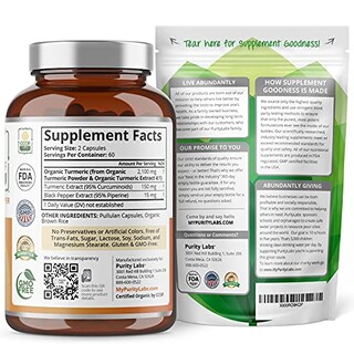 Foto 2 | Foto 2 | Suplemento Purity Labs, Cúrcuma Y Curcumina, 2.250 Mg, 120 Cápsulas - Venta Internacional.