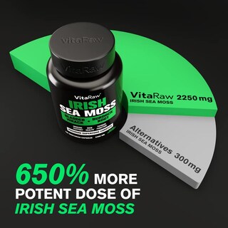 Foto 3 | Foto 3 | Suplemento Vitaraw Sea Moss En Cápsulas De 2400 Mg Con Bardana Y Azul - Venta Internacional.
