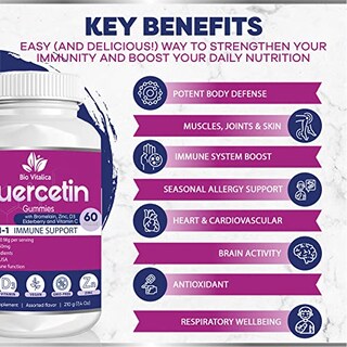 Foto 3 | Foto 3 | Suplemento De Gomitas De Quercetina Biovitalica Con Bromelina 750 Mg - Venta Internacional.
