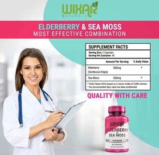Foto 5 | Foto 5 | Supreme Capsules Wixar Naturals Saúco Y Musgo Marino 500 Mg - Venta Internacional.