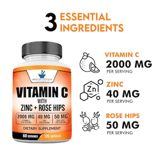 Foto 4 | Foto 4 | Suplemento American Standard De Vitamina C 2000 Mg, Zinc 40 Mg - Venta Internacional.