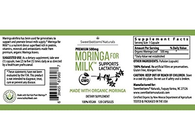 Foto 7 | Foto 7 | Suplemento De Moringa Orgánica Sweetbottoms Naturals 500 Mg - Venta Internacional.