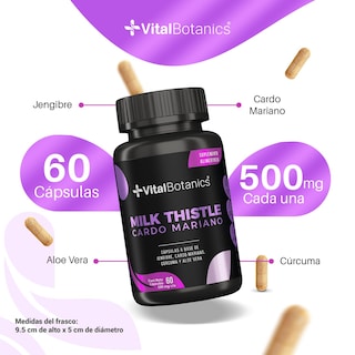 Foto 3 | Foto 3 | Milk Thistle Cardo Mariano- 60 Capsulas VITAL BOTANICS