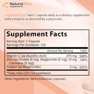 Foto 3 | Foto 3 | Complejo De Suplementos De Zinc Natural Con Cobre Y Vitamina C 120 Ca - Venta Internacional.