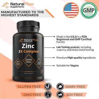 Foto 4 | Foto 4 | Complejo De Suplementos De Zinc Natural Con Cobre Y Vitamina C 120 Ca - Venta Internacional.
