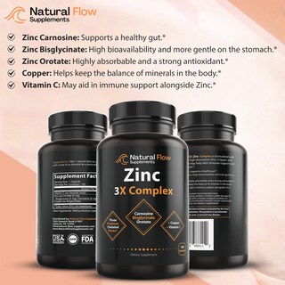 Foto 6 | Foto 6 | Complejo De Suplementos De Zinc Natural Con Cobre Y Vitamina C 120 Ca - Venta Internacional.