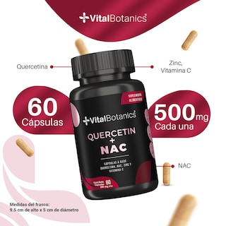 Foto 3 | Foto 3 | Quercetina + Nac| 60 Capsulas |suplemento Alimenticio A Base De Quercetina, Nac, Zinc Y Vitamina C