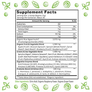 Foto 2 | Foto 2 | Superfood Greens Powder Trubaio Organic Blend, 30 Porciones - Venta Internacional.