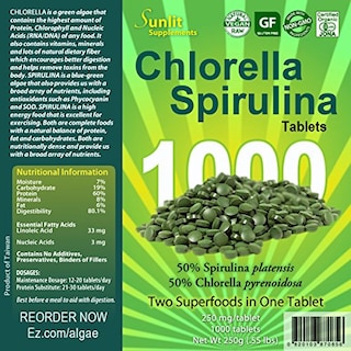 Foto 3 | Foto 3 | Suplemento Sunlit Chlorella Spirulina 1000 Comprimidos - Venta Internacional.