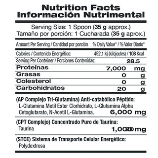 Foto 3 | Foto 3 | L Glutamina 1,000 g Food & Nutrition Technologies Sabor Naranja