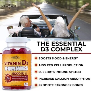 Foto 6 | Foto 6 | Gomitas Vitamina D3 New Age Immune Defense 5000 Ui 2 Piezas - Venta Internacional