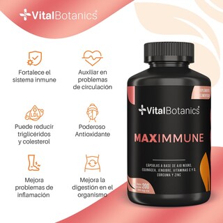 Foto 2 | Foto 2 | Maximmune Vitamina C Sistema Inmune 200 Caps | Vitalbotanics